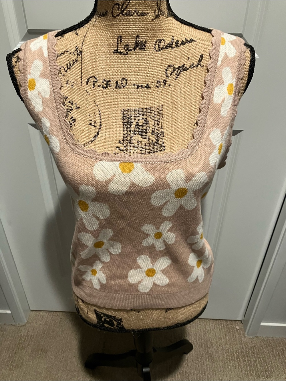 Hem & Thread Pink Daisy Knit Tank Top